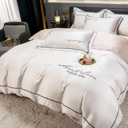 91家纺网 家纺一手货源 找家纺 （总）绒世界 2022新款高端绣花水洗真丝四件套