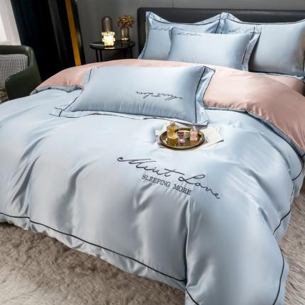 91家纺网 家纺一手货源 找家纺 （总）绒世界 2022新款高端绣花水洗真丝四件套