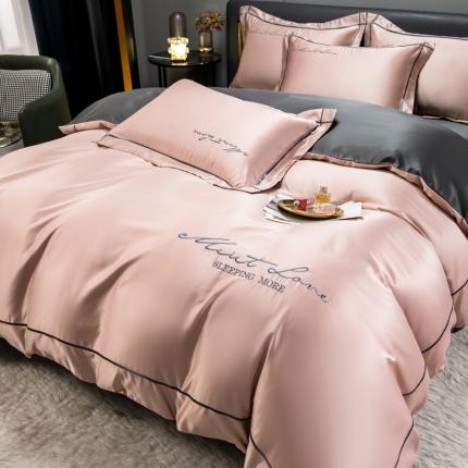 91家纺网 家纺一手货源 找家纺 （总）绒世界 2022新款高端绣花水洗真丝四件套