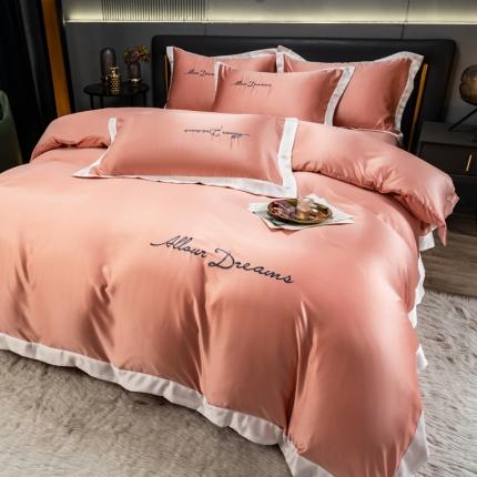 91家纺网 家纺一手货源 找家纺 （总）绒世界 2022新款高端绣花水洗真丝四件套