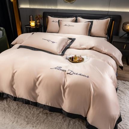 91家纺网 家纺一手货源 找家纺 （总）绒世界 2022新款高端绣花水洗真丝四件套