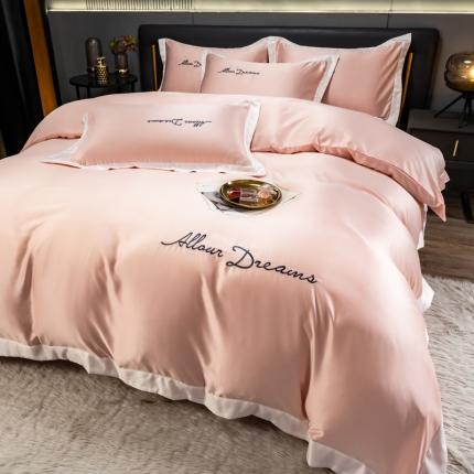 91家纺网 家纺一手货源 找家纺 （总）绒世界 2022新款高端绣花水洗真丝四件套