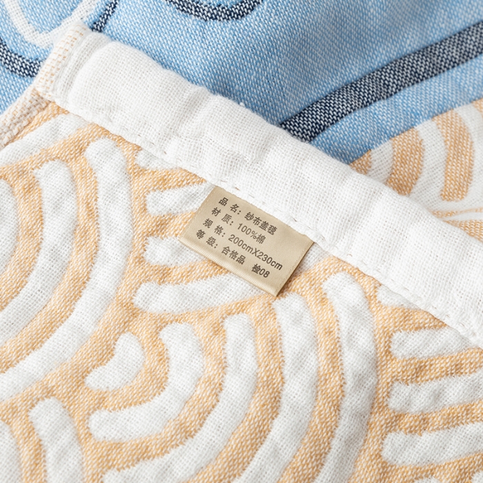 91家纺网 家纺一手货源 找家纺 朴尔家纺 2022新款四层韩版碎花风全棉纱布毛巾被 花亭玉暖-蓝