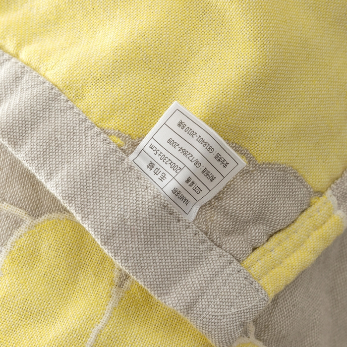 91家纺网 家纺一手货源 找家纺 朴尔家纺 2022新款四层韩版碎花风全棉纱布毛巾被 橘子物语-浅灰