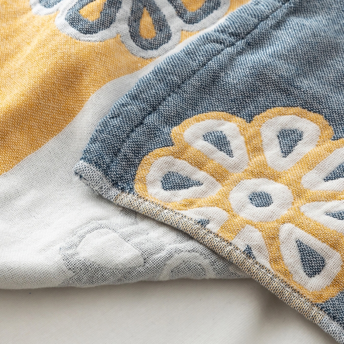 91家纺网 家纺一手货源 找家纺 朴尔家纺 2022新款四层韩版碎花风全棉纱布毛巾被 曼陀罗-灰