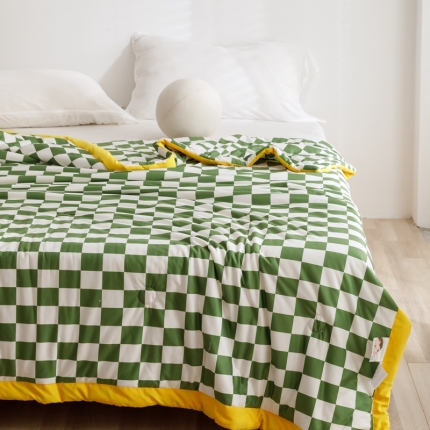 91家纺网 家纺一手货源 找家纺 (总)大彩家居可水洗针织棉夏被子被芯春秋被冬被空调被夏凉被 绿白格