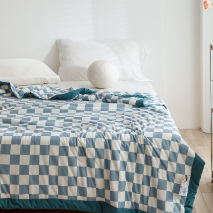 91家纺网 家纺一手货源 找家纺 (总)大彩家居可水洗针织棉夏被子被芯春秋被冬被空调被夏凉被 蓝白格