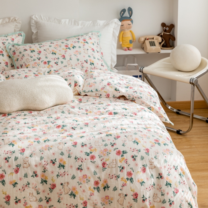 91家纺网 家纺一手货源 找家纺 （总）淑女公社家纺 2022新款双层纱流苏花边款四件套