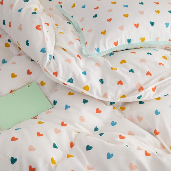 91家纺网 家纺一手货源 找家纺 淑女公社家纺 2022新款双层纱流苏花边款四件套 波波心动