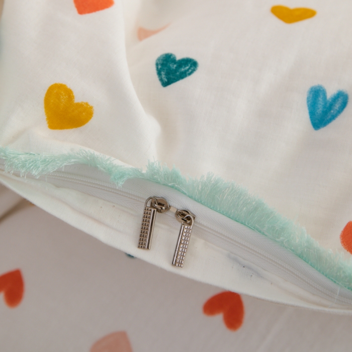 91家纺网 家纺一手货源 找家纺 淑女公社家纺 2022新款双层纱流苏花边款四件套 波波心动