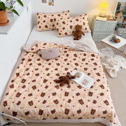 星期八 2022新款豆豆夏被包边款 玫瑰熊