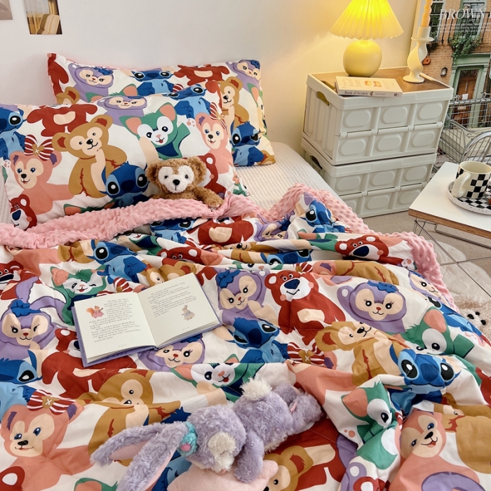 91家纺网 家纺一手货源 找家纺 星期八 2022新款豆豆夏被包边款 紫小兔