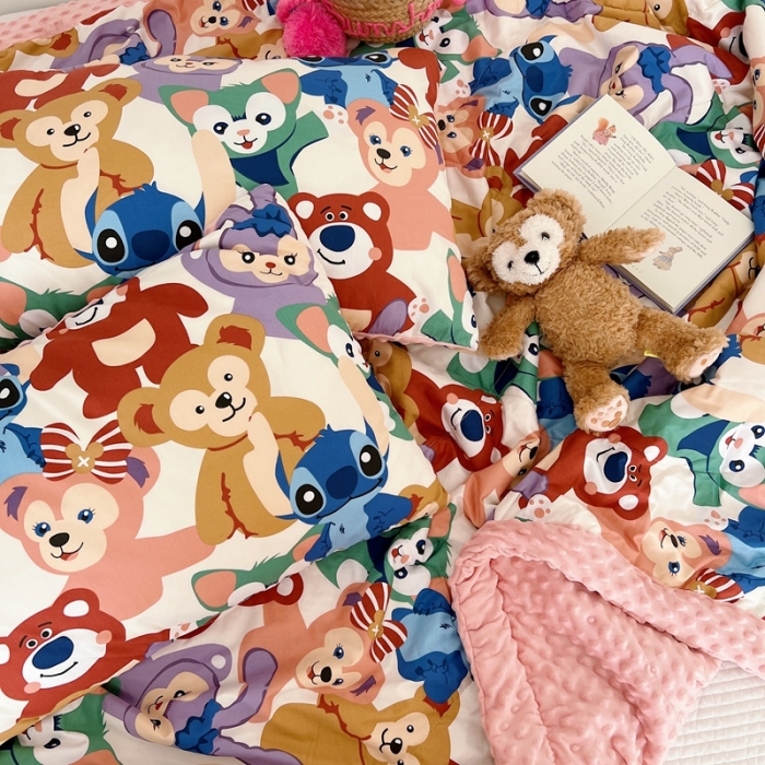 91家纺网 家纺一手货源 找家纺 星期八 2022新款豆豆夏被包边款 紫小兔