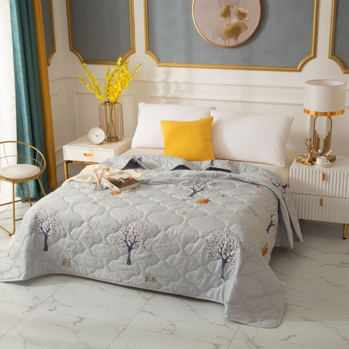 91家纺网 家纺一手货源 找家纺 爱派 2022新款磨毛印花夏凉被夏被空调被 发财树