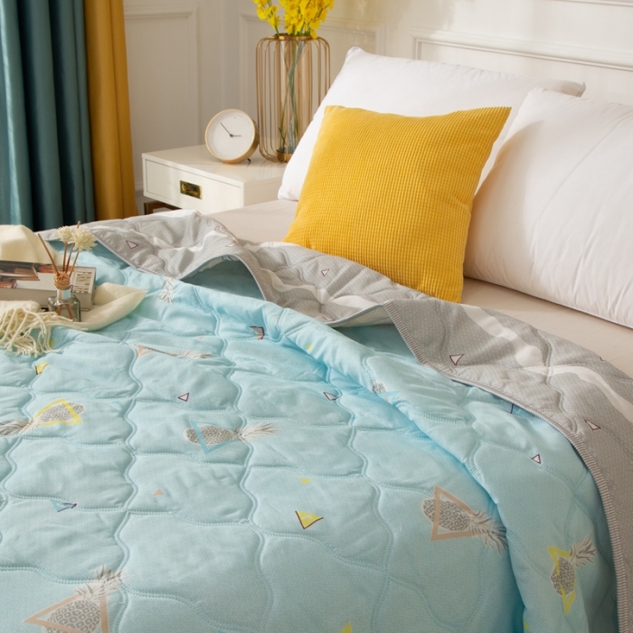 91家纺网 家纺一手货源 找家纺 爱派 2022新款磨毛印花夏凉被夏被空调被夏被空调被 菠萝