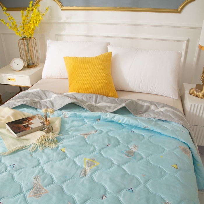 91家纺网 家纺一手货源 找家纺 爱派 2022新款磨毛印花夏凉被夏被空调被夏被空调被 菠萝