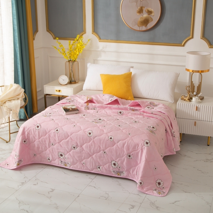 91家纺网 家纺一手货源 找家纺 爱派 2022新款磨毛印花夏凉被夏被空调被 花朵