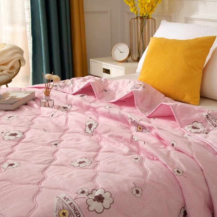 91家纺网 家纺一手货源 找家纺 爱派 2022新款磨毛印花夏凉被夏被空调被 花朵