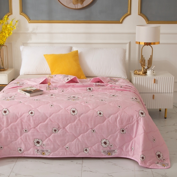 91家纺网 家纺一手货源 找家纺 爱派 2022新款磨毛印花夏凉被夏被空调被 花朵