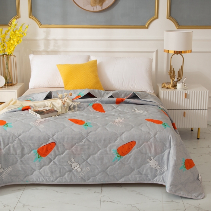 91家纺网 家纺一手货源 找家纺 爱派 2022新款磨毛印花夏凉被夏被空调被萝卜小兔