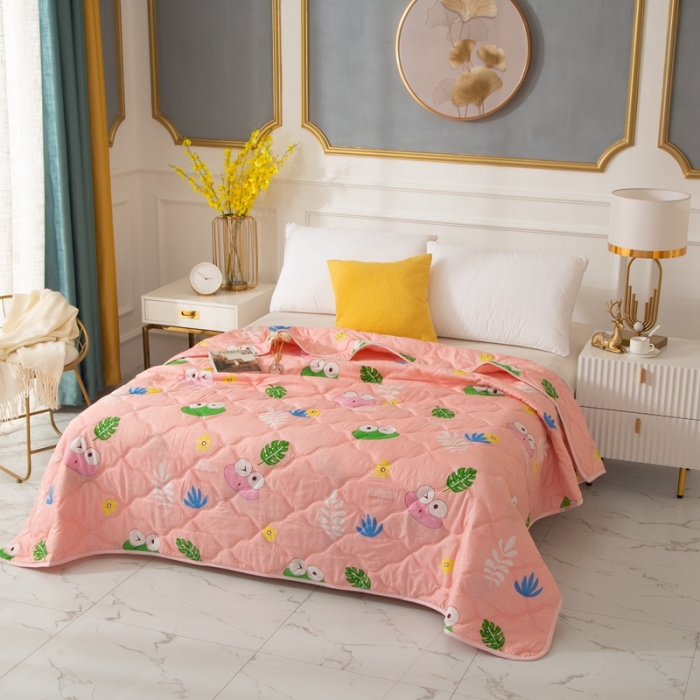 91家纺网 家纺一手货源 找家纺 爱派 2022新款磨毛印花夏凉被夏被空调被 青蛙王子