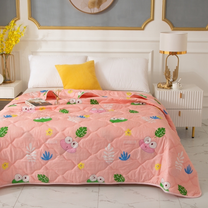 91家纺网 家纺一手货源 找家纺 爱派 2022新款磨毛印花夏凉被夏被空调被 青蛙王子