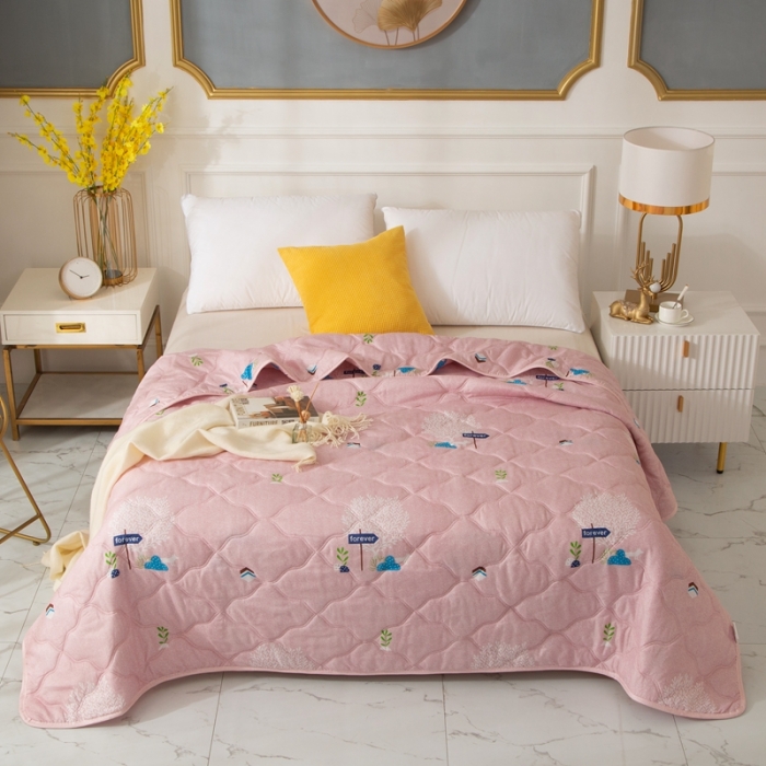 91家纺网 家纺一手货源 找家纺 爱派 2022新款磨毛印花夏凉被夏被空调被 时光