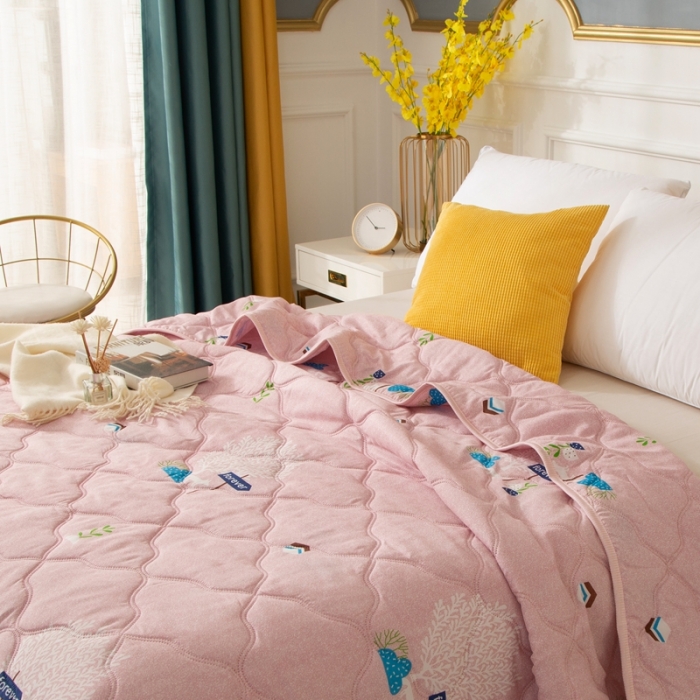 91家纺网 家纺一手货源 找家纺 爱派 2022新款磨毛印花夏凉被夏被空调被 时光