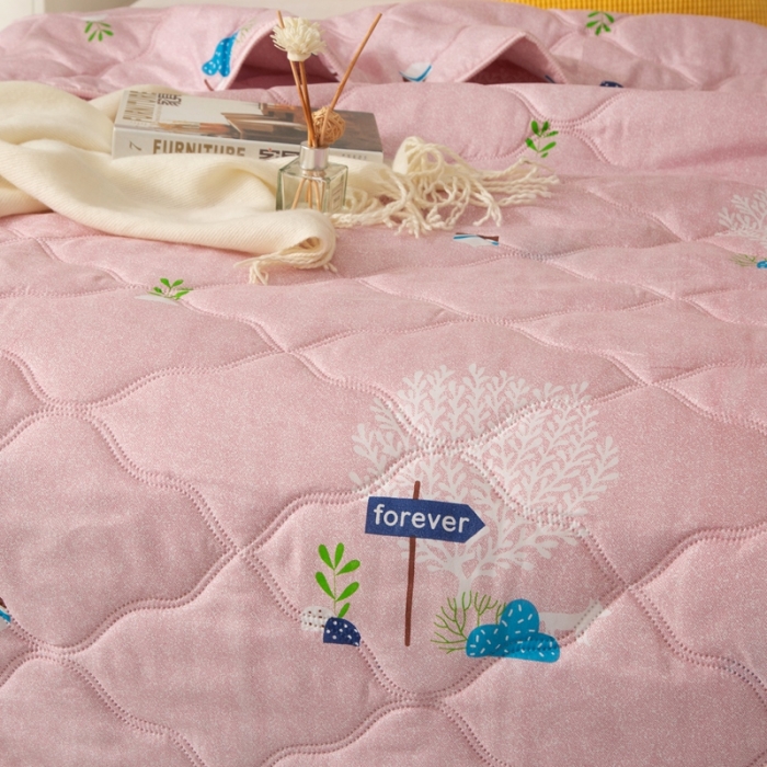 91家纺网 家纺一手货源 找家纺 爱派 2022新款磨毛印花夏凉被夏被空调被 时光