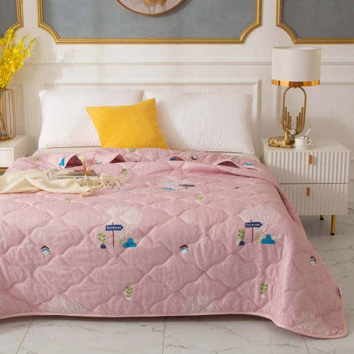 91家纺网 家纺一手货源 找家纺 爱派 2022新款磨毛印花夏凉被夏被空调被 时光