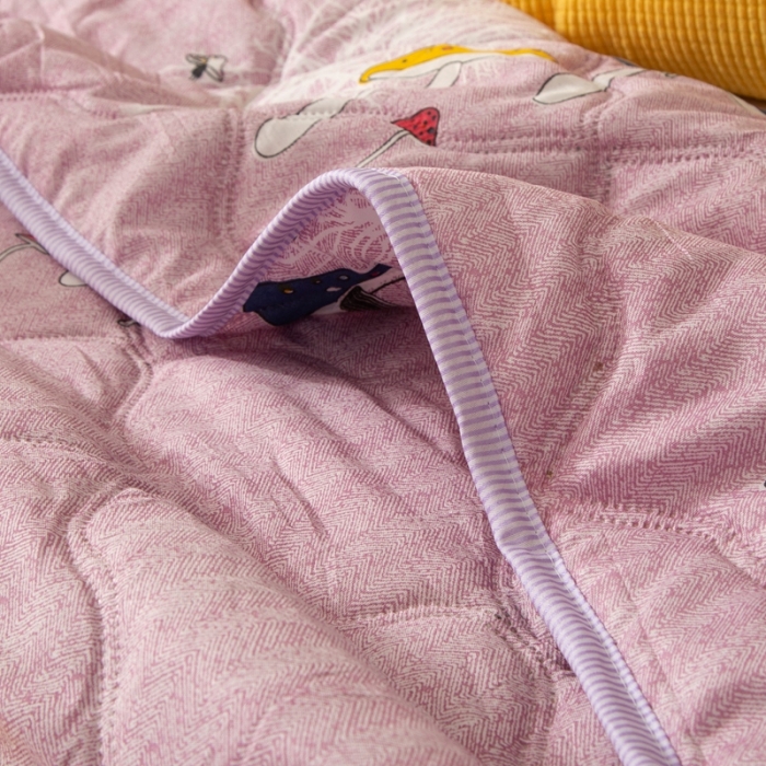 91家纺网 家纺一手货源 找家纺 爱派 2022新款磨毛印花夏凉被夏被空调被 小蘑菇