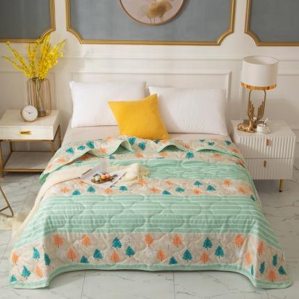 91家纺网 家纺一手货源 找家纺 爱派 2022新款磨毛印花夏凉被夏被空调被 雪松