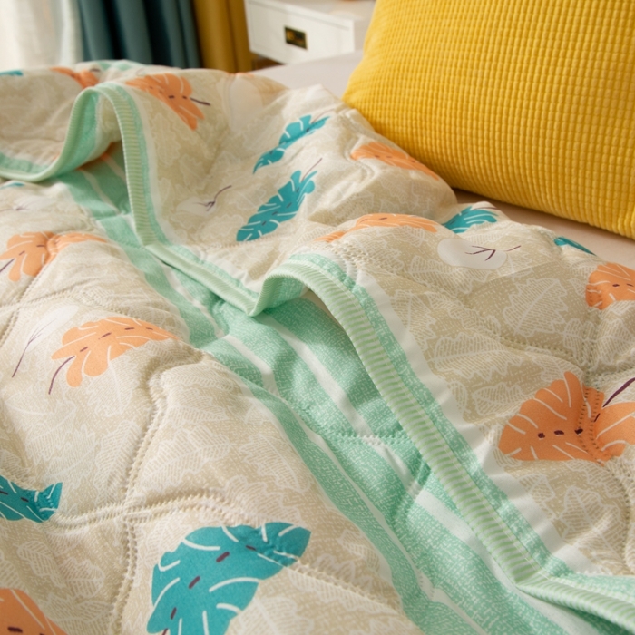 91家纺网 家纺一手货源 找家纺 爱派 2022新款磨毛印花夏凉被夏被空调被 雪松