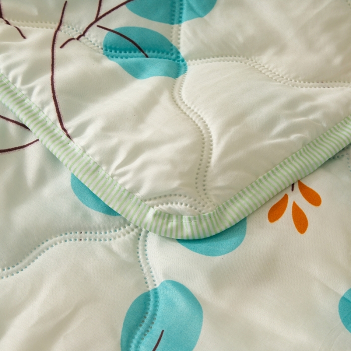 91家纺网 家纺一手货源 找家纺 爱派 2022新款磨毛印花夏凉被夏被空调被 叶叶情深