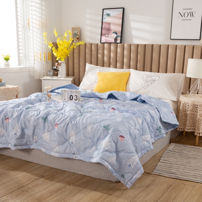 91家纺网 家纺一手货源 找家纺 爱派 2022新款亲肤棉印花夏被空调被 丛林