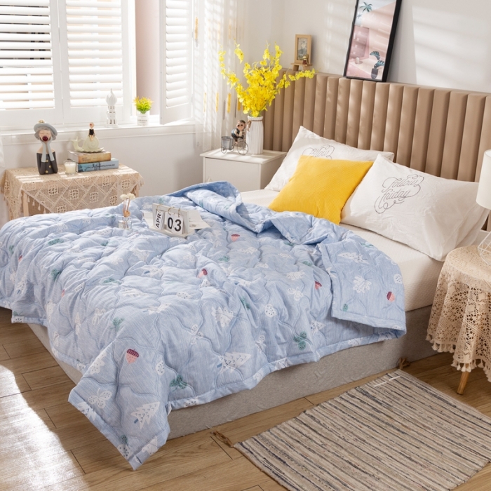 91家纺网 家纺一手货源 找家纺 爱派 2022新款亲肤棉印花夏被空调被 丛林