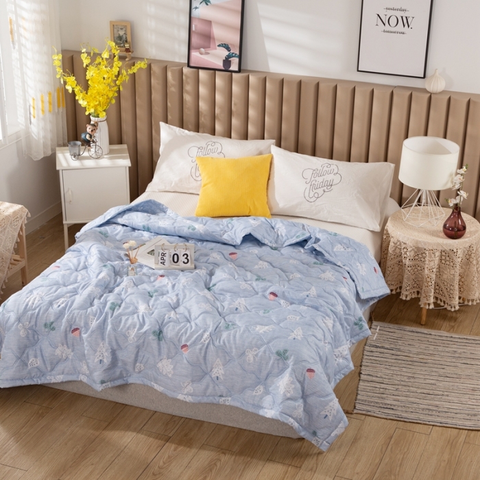 91家纺网 家纺一手货源 找家纺 爱派 2022新款亲肤棉印花夏被空调被 丛林