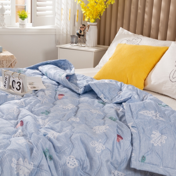 91家纺网 家纺一手货源 找家纺 爱派 2022新款亲肤棉印花夏被空调被 丛林