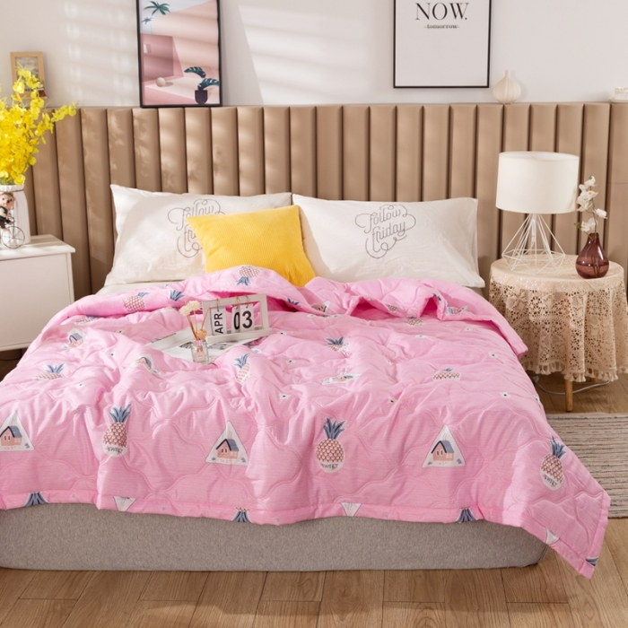 91家纺网 家纺一手货源 找家纺 爱派 2022新款亲肤棉印花夏被空调被 菠萝