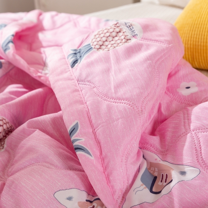 91家纺网 家纺一手货源 找家纺 爱派 2022新款亲肤棉印花夏被空调被 菠萝