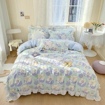 眠屿 2022春夏新品全棉印花花边款四件套 奇幻乐园