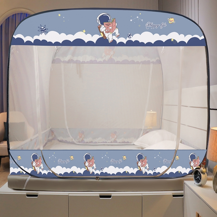 91家纺网 家纺一手货源 找家纺 博诺蚊帐 2022新款免安装钢丝印花蚊帐 太空漫游