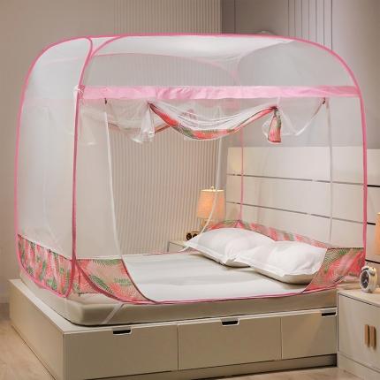 博诺蚊帐 2022新款免安装钢丝印花蚊帐 叶语