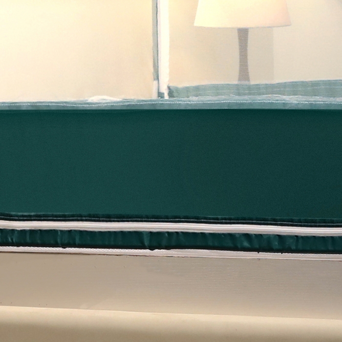 91家纺网 家纺一手货源 找家纺 博诺蚊帐 2022新款全底防摔坐床烤漆刺绣蚊帐 福黛墨绿