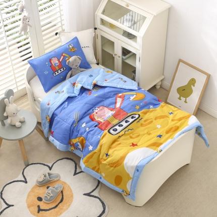 91家纺网 家纺一手货源 找家纺 吉咪兔 2023新款AB版40S全棉舒适夏凉被恐龙挖机