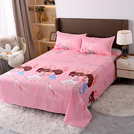 91家纺网 家纺一手货源 找家纺 （总）亿佳人 2025新款加厚芦荟棉床单磨毛化纤床单