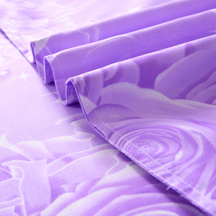 91家纺网 家纺一手货源 找家纺 梵巢家纺 芦荟棉单床单 花海-紫