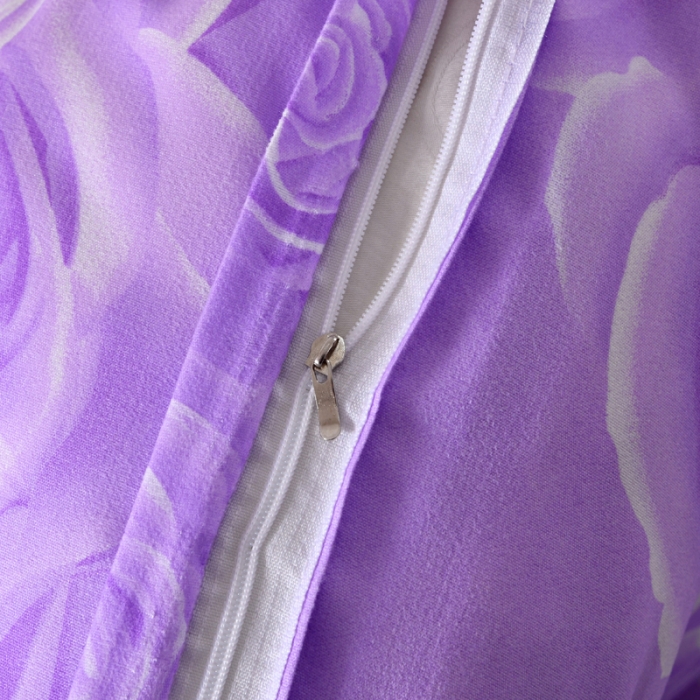 91家纺网 家纺一手货源 找家纺 梵巢家纺 芦荟棉四件套  花海-紫