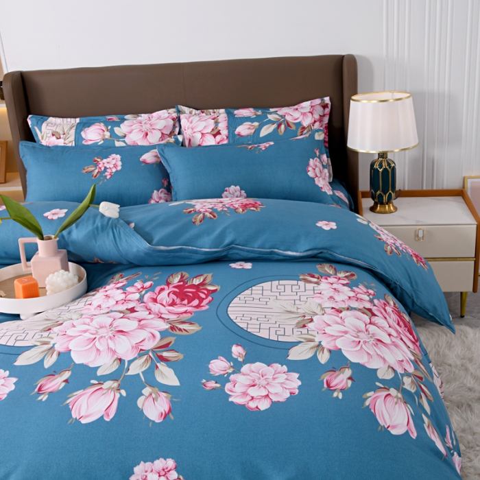 91家纺网 家纺一手货源 找家纺 梵巢家纺 芦荟棉四件套 满园春