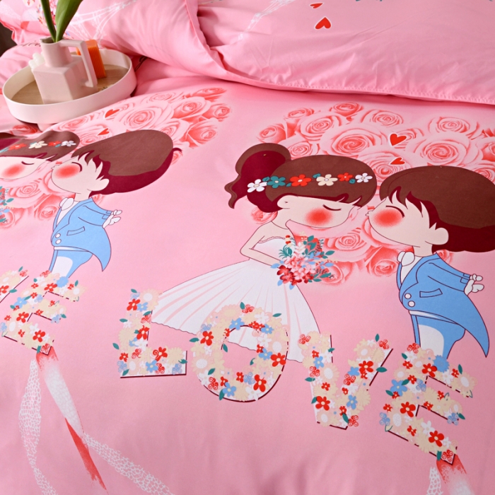 91家纺网 家纺一手货源 找家纺 梵巢家纺 芦荟棉四件套 小两口